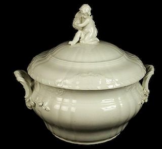 Antique KPM porcelain figural large tureen.