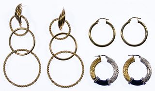 14k Gold Pierced Hoop Earring Assortment