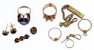 14k Gold and 10k Gold Scrap and Jewelry Assortment