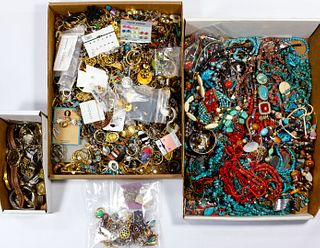 Turquoise, Coral, Earring and Watch Assortment