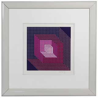Victor Vasarely (Hungarian / French, 1906-1997) 'Axomett' Serigraph