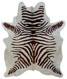 Zebra Print Natural Hide Rug