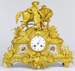 French Gilt and Ormulu Mantel Clock