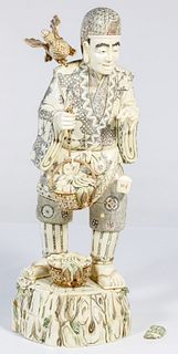Asian Polychrome Bone Statue