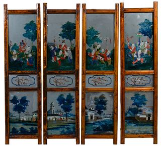 Asian Reverse Painting on Glass Assortment