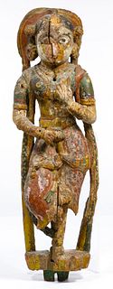Gujarati Painted Bracket Figure