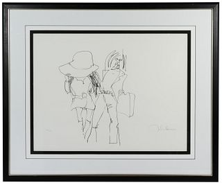 John Lennon (English, 1940-1980) 'John and Yoko - Strolling in Paris' Lithograph
