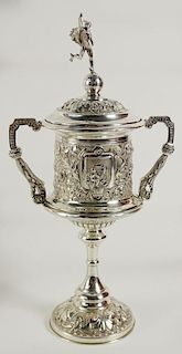 19th Century English Silver Covered Urn.