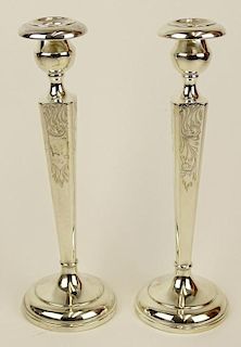 Pair of Vintage Sterling Silver Candlesticks.