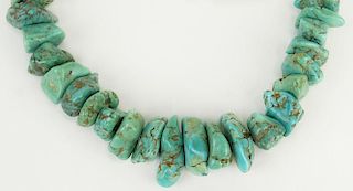Vintage chunky nugget turquoise necklace.
