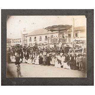 UNIDENTIFIED PHOTOGRAPHER, Centenario de la Independencia en La Independencia, 1910, Unsigned Albumen on cardboard, 9.8 x 11.6" image