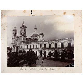 R. R. RIVERA, Catedral y Palacio de Gobierno, Colima, Signed from negative Albumen on cardboard, 6.2 x 8.1" image size 8 x 10" with sup