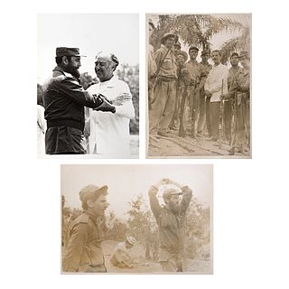 ALBERTO KORDA & UNIDENTIFIED PHOTOGRAPHER, Fidel Castro, Unsigned Vintage prints, 7 x 4.9" each USD $230-$410
