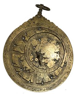 18th/19th century Middle Eastern Islamic Copper Astrolabe.