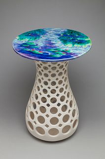Hourglass Table With Painted Top