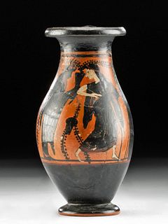 Greek Attic Black-Figure Olpe - Dionysos & Maenad