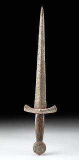17th C. European Iron & Wood Parrying Dagger