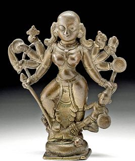 18th C. Indian Brass Figure - Goddess Durga