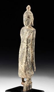 Late 18th C. / Early 19th C. Thai Wood Standing Buddha