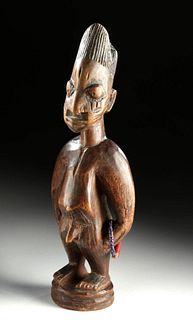 Fine / Early 20th C. African Ibeji Wood Male Twin