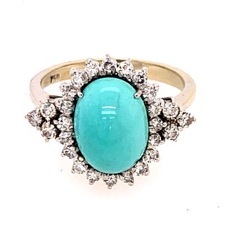 18K Turquoise Diamond RingÊ