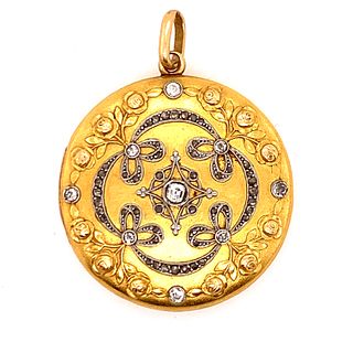 Art Nouveau 18kÊ Diamond Medallion PendantÊ