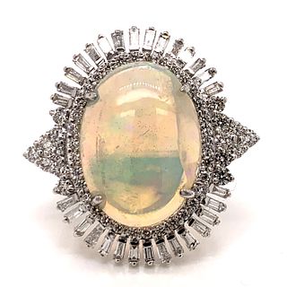 18k Diamond Opal Ring