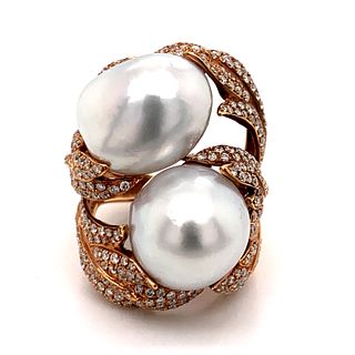 18k Diamond Pearl RingÊ
