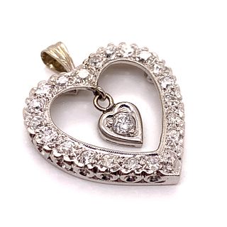 14k Diamond Heart Shape PendantÊ