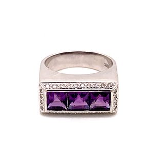 18k Amethyst Diamond RingÊ