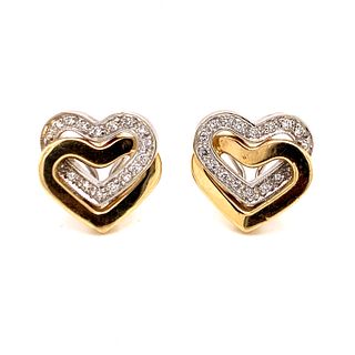 14k Heart Diamond EarringsÊ