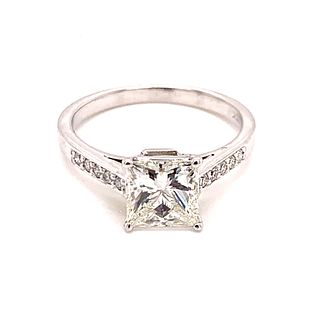 18k Square Diamond Engagement Ring GIA CertificateÊ