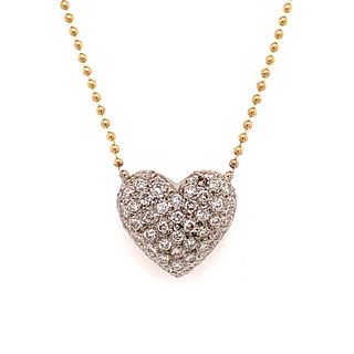 18k Gold Diamond Heart PendantÊ
