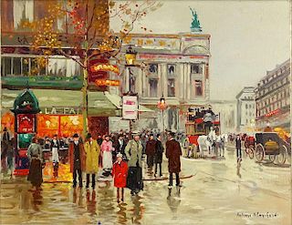 Antoine Blanchard, French (1910-1988) Oil on Canvas "Paris Street"