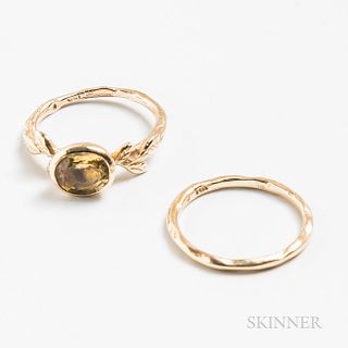 Sofia Kaman Gold and Yellow Sapphire Ring