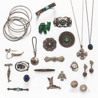 Group of Sterling Silver and Silver-plated Jewelry