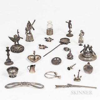Group of Continental Silver and Silver-plated Figural Miniatures