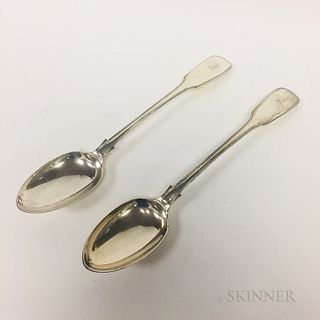 Two Victorian English Sterling Silver Stuffing Spoons