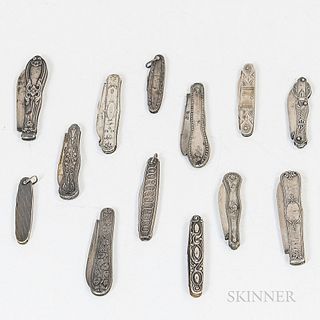 Group of Sterling Silver and Coin Silver Penknives