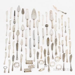 Group of Sterling Silver Knives and Tableware