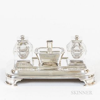 English Victorian Sterling Silver Inkwell