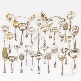 Group of Sterling Silver Ladles and Jelly Servers