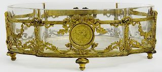 Antique French crystal gilt bronze mounted centerbowl/planter.