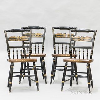 Set of Four Hitchcock Side Chairs