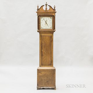 Georgian-style Inlaid Oak Tall Clock