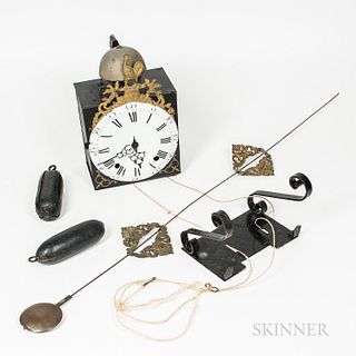 French Brass-mounted Lantern Clock