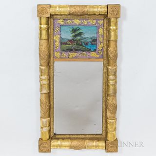 Classical Gilt and Reverse-painted Split-baluster Mirror