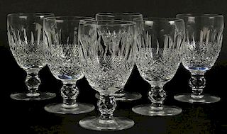 Set of six (6) Waterford "Colleen" claret glasses.