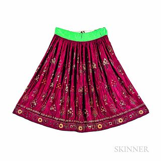 Silk Pulkari Skirt