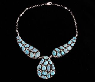 Navajo Sleeping Beauty Sterling Turquoise Necklace